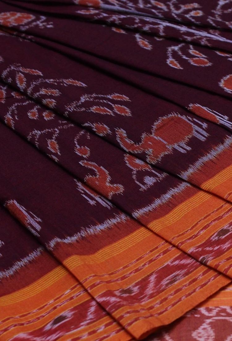 Shop Moss Green Orissa Ikat Cotton saree Online at Matkatus